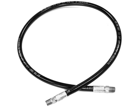 1/4 in x 38 in high-pressure hose, black with metal threaded fittings on both ends