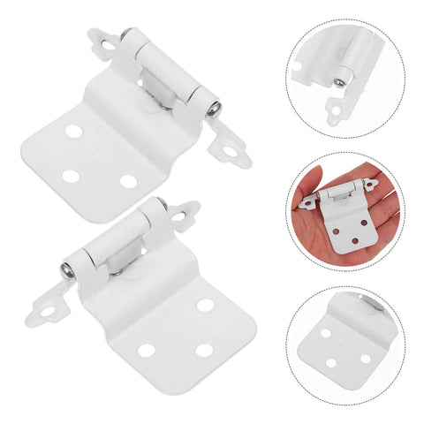 Self Closing Cabinet Hinges With Spring For Kitchen Cabinets White Powder Coated Iron Soft Close Dampers Four Pieces