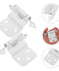 Four Pack White Powder Coated Iron Cabinet Hinges That Self Close No Slam Soft Close For Kitchen Cupboard Doors Replacement Hardware