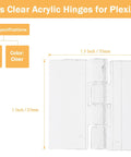 Zero Hassle Clear Acrylic Hinges For Plexiglass And Glass Panels, 12 Pack Adhesive Pro Cabinet Hardware, 25Mm X 33Mm snug hinge dimensions