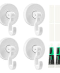 Heavy Duty Adhesive Ceiling Hooks For Hanging Plants No Drill Wall Mounts Renters Dream Peel And Stick Rack System That Delivers Major Bang For Your Buck Straight Up, pack of 4 white hooks with adhesive strips.