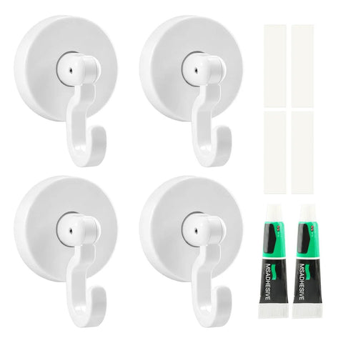 Heavy Duty Adhesive Ceiling Hooks For Hanging Plants No Drill Wall Mounts Renters Dream Peel And Stick Rack System That Delivers Major Bang For Your Buck Straight Up, pack of 4 white hooks with adhesive strips.
