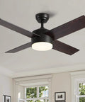 Dope 52 Inch Ceiling Fan With Reversible DC Motor And Dual Remote Control Black And Brown Double Sided Blades For Any Room