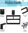 6 Pack Black Rectangular Faceout Sign Holders For Slatwall And Gridwall Displays 7W By 5.5H shown with installation features