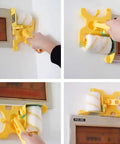 Paint Edger Roller Brush Kit With Handheld Edger And Roller for clean cut edges on walls. Pole mountable tool in use.