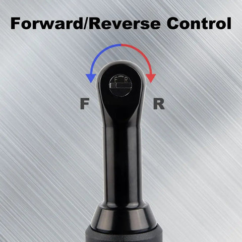 Forward reverse control on Extended 18V Cordless Ratchet Wrench Kit With Three Eighths Inch Drive, 450 RPM, Sixty Foot Pounds Torque