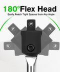 Heavy Duty 1/2 Inch Drive Breaker Bar 17 Point 5 Inches With 180 Degree Rotatable Head chrome vanadium steel flex head for tight spaces.