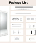 Package list for 36 By 80 Inch Sliding Barn Door Featuring Concealed Hardware And Butter Smooth Soft Close System Plus Full Length Mirror.