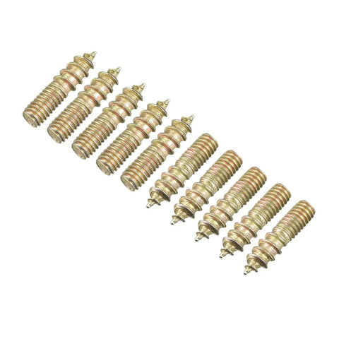 Heavy Duty Double Ended Threaded Dowel Screws And Hanger Bolts Set For Wood Furniture Joins M4 To M10, 16 To 120mm Length, 12 Piece Pack