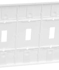 Backside view of Oversized 3 Gang Toggle Switch Wall Plate In White Thermoset Plastic With Smooth Finish Model 88111