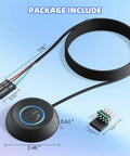 External Desktop PC Power Button With 118-Inch Cable And LED Indicator, adhesive mount and splitter, 4 Pin Power SW LED Plus