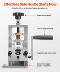 Manual Wire Stripper For Scrap Copper, Portable Hand Crank Or Drill Powered, aluminum frame with adjustments and crank handle visible.