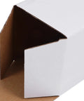 Close-up of 10 Pack Beefy Heavy Duty Corrugated Cardboard Shipping Boxes 7x4x4 Inch Box Mailers, showing open flap and durable material