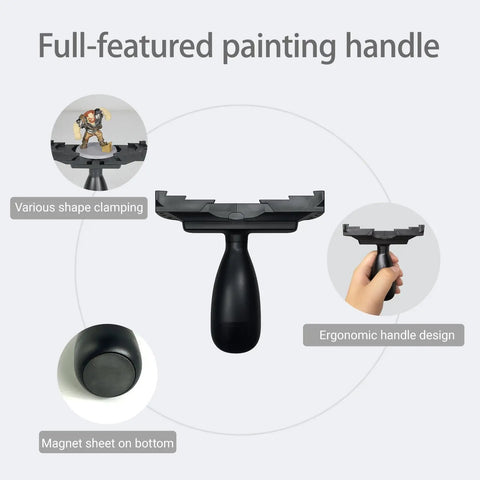 Large Magnetic Base Miniature Painting Handle With Stable Clamp For 50mm To 140mm Bases, Ergonomic Grip Workhorse For Large Minis
