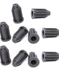 Pack Of Ten Heavy Duty Plastic Caster Socket Sleeves, 7/16 Inch Round Stem Bullets For Wobbly Office Chairs, black plastic bushings.