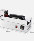 600W Electric Heat Shrink Wrap Machine For Wine, Oil, Soy Sauce, And Vinegar Bottles with bottle, dimensions 460mm x 150mm x 170mm.