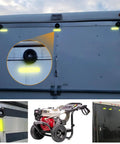 Two Point Five Inch Round Rubber Bumpers For Cargo Trailer Ramp Door With Screw Kit And Reflective Stickers Black Beefed Up Heavy Duty Four Pack For Trailers Haulers Campers RVs Marine Equipment on vehicle.