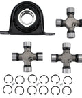 Beefed-Up Rear Drive Shaft Carrier Bearing And U Joint Kit For Ford F-250 F-350 Super Duty 1999 To 2010 7.3L 6.0L 6.8L V10 Power Stroke Engines Replacement Full Set 100 Percent Tested, carrier bearing and U-joint kit with clips