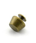 25 Pack Solid Brass Cone Spike Screw Back Studs For Purse And Handbag Feet Heavy Duty Antique Bronze close-up view of one stud