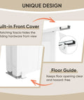 Close-up of features on Heavy Duty 60 By 80 Inch White Preassembled Mirror Closet Door with waterproof wood frame.