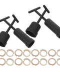 24 Piece G9 Light Socket Rings Kit With Removal Tool And Durable Plastic Lamp Shade Holder Adapter Ring For Secure Fit And Easy Lighting Fixture Maintenance Without Worrying About Accidental Detachment, black tool and beige rings