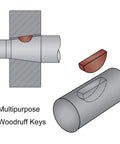 Woodruff Keys Set 25 Pieces Steel Carbon 45 Polished Finish Semicircular Key Bits used for multipurpose applications.