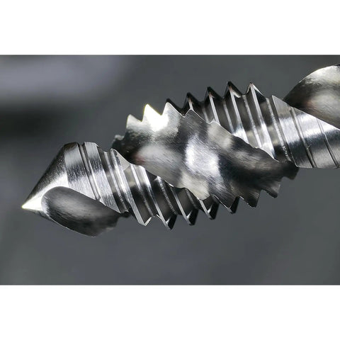 M3 x 0.5 Spiral Point Threading Tap for Pro Grade Metric Threading in Metalworking, HSS Co With AlTiN Coating, Round Shank With Square End, High Speed Steel Cobalt, H2 Tolerance, 1 Pc close-up of spiral flute tap