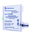 Inexpensive Pool And Spa Surge Protector With Green LED Indicator, Type 4X Watertight UV Resistant Enclosure, front view.