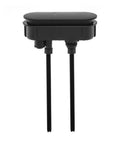 Black Toilet Hardware Kit With Customizable Seat Hardware And Push Buttons, QQ Feet Included, front view, matte black.