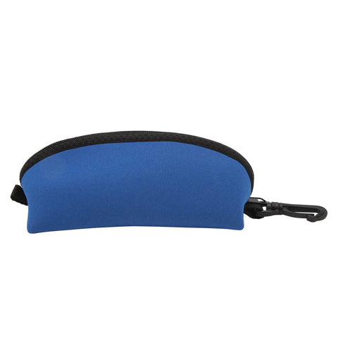 Blue Neoprene Dive Mask Storage Case Pouch for Goggles and Sunglasses, shock resistant gear bag with zipper and clip