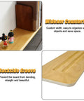 Custom Size Wooden Radiator Shelf Cover Wall Mounted Hidden Storage Panel With Heavy Duty Steel Brackets For Bedroom Office Garage detail showing wider countertop and backside groove.