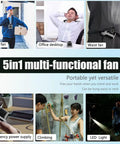 5in1 fan usage examples for 2024 Upgrade Waist Clip Fan Portable Personal Body Cooler With 10000mAh Battery