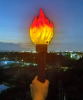 Retro Resin Torch Prop LED Light Handheld Flameless Portable Outdoor Torch Prop Lamp For Camping Parties Stage Performances School Events And Holiday Festivities Eco Friendly Reusable Lit Realistic Flame Effect held up at night