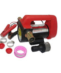 Self Priming Transfer Pump That Sucks Liquids Fast So You Can Drain Or Fill Any Tank Without The Hassle While Powering Bidirectional Fluid Flow For Cars And Trucks At 50 Liters Per Minute with cables and accessories.
