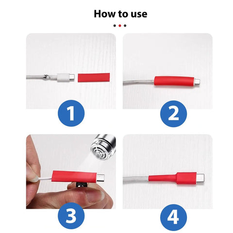 Steps to apply the 140 Pcs Heat Shrink Tubing Assortment Kit For Electrical Wires And Cables DIY Friendly Insulation Set.