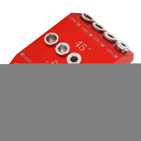 Top Shelf Aluminum Pocket Hole Jig With Badass Precision For 30 45 90 Degrees Smooth Drilling showing the 45-degree drilling guide.
