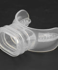 4 Pack Silicone Mouthpiece For Scuba Regulator Replacement, Built Tough Comfort Bite, clear silicone, close-up side view