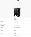 Black underseat carry-on luggage with spinner wheels, polycarbonate hard shell, 17.5x12x8 inches, airline approved, 23L capacity.