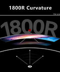 UltraWide 49 Inch Curved Monitor With 32 By 9 Aspect And 1800R Radius showcases 1800R curvature in graphical depiction