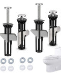 Heavy Duty Toilet Seat Bolt Kit With Stainless Steel Fasteners, Waterproof Universal Mounting Hardware, No Fuss DIY Friendly Replacement For Most Toilets, Rustproof And Durable, Easy Install, 2 Pack shown with bolts, washers, and toilet seat mount