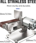 Heavy Duty Mini Belt Sander With 90 Degree Adjustable Head, stainless steel construction and powerful motor for precise sanding