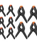 Top Tier 10 Piece Spring Clamps For Woodworking And DIY Projects With Ergonomic Handles That Grip Hard To Hold Boards Securely While You Paint Build Crafts Or Work In Your Studio Without Any Slip Ups On This Ultimate Hand Tool Kit black plastic spring clamps set