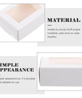 Kraft Paper Cookie Boxes With Clear Window Safe And Odorless Bulk Pack Of 50 Mini Treat Boxes showing material quality.