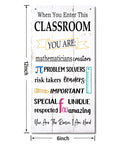 Motivational Classroom Sign Decor For Your Entrance Hanging Wood Sign with text highlighting math and leadership qualities.