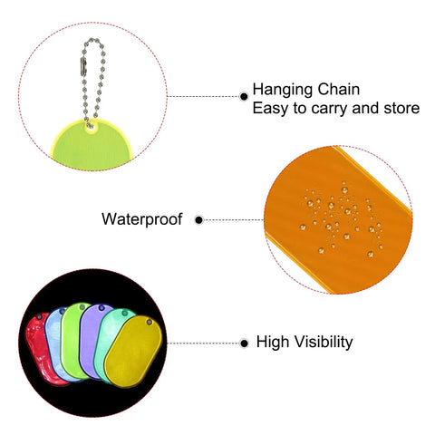 18 Pack Reflective Safety Pendants For Backpacks Keychains And Gear Multicolor Reflectors For Night Cycling Running Walking