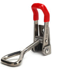 Heavy Duty Stainless Steel Toggle Latch Catch Perfect For Woodworking Clamping Projects Offering Effortless One Hand Quick Locking And Precise Positioning With Simple Push Pull Mechanism To Secure Workpieces Like A Boss On Any Shop Floor Job, red handle
