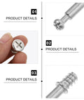 Close-up of 28mm cam lock fittings from Two In One 50 Pack 28mm Alloy Furniture Connectors Kit With Cam Lock Fittings And Pre Inserted Nuts And Bolts For Cribs And Bunk Beds Do It Yourself Heavy Duty Hardware Set For Quick Furniture Repairs