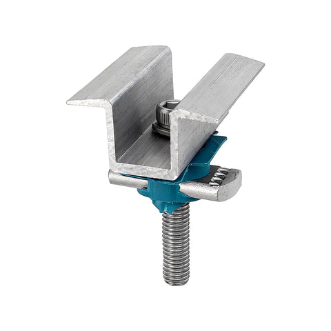 Badass Heavy Duty Solar Panel Clamps With Premium Stainless Steel Hardware Compatible With Unistrut Channels, aluminum clamp with screw design.