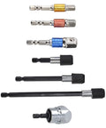 Grab This Epic 7-Piece Impact Grade Power Hand Tool Set With Magnetic Socket And Hex Shank Drill Adapter Perfect For All Your Drilling Gigs And Heavy Duty Jobs Guaranteed To Rock Your World. 7-piece chrome vanadium steel drill adapter set