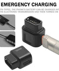 Shimano EW EC300 4 Pin To Type C Converter And 12 Speed Di2 Charger Cable close-up on emergency charging use